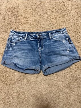 Silver Jeans Light Blue Rolled-Hem Denim Shorts